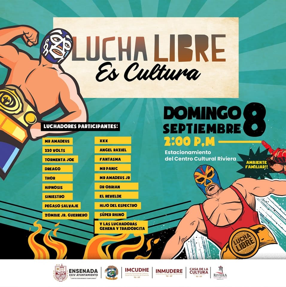 Este domingo 8 de septiembre llega “La Lucha Libre Es Cultura” en Ensenada