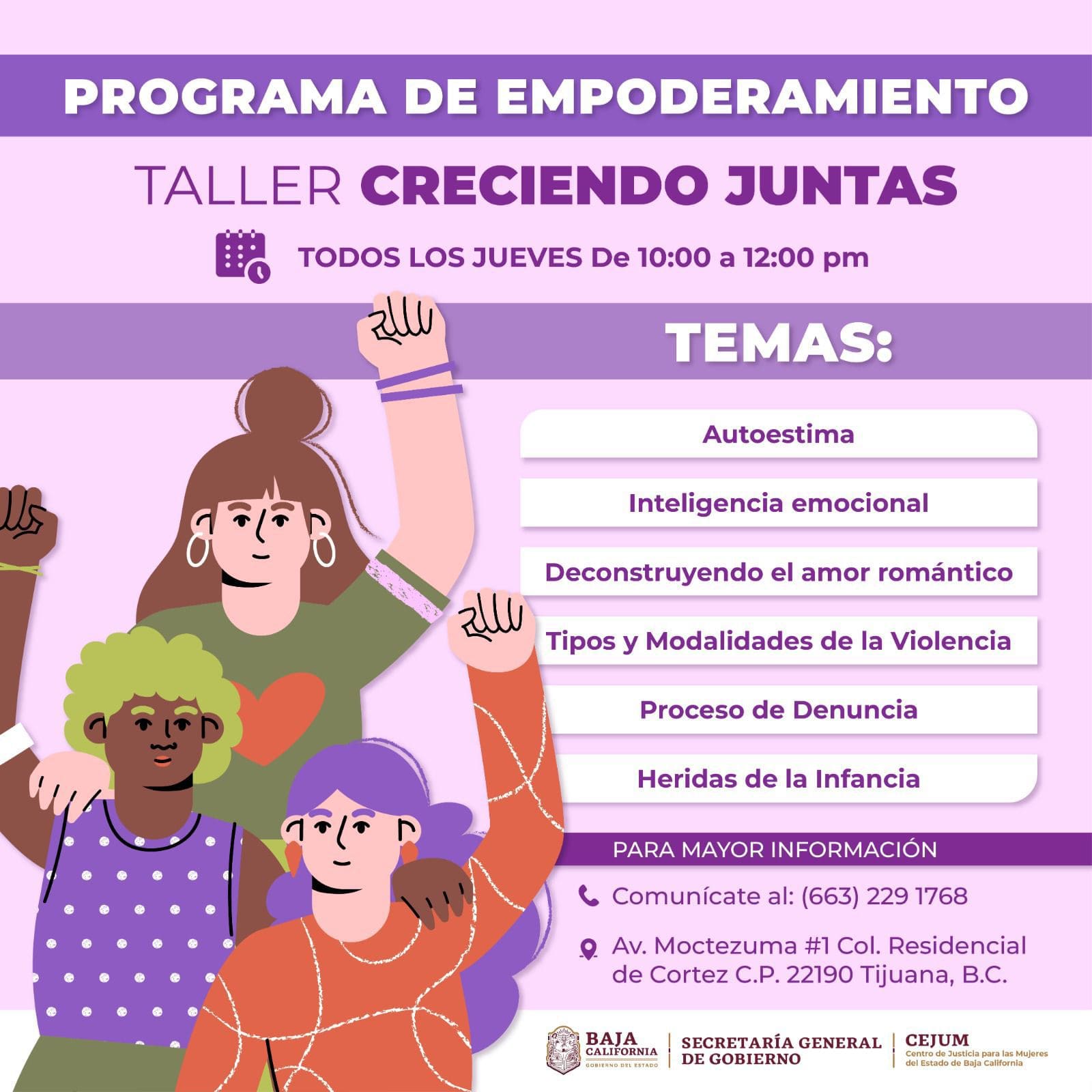 INVITA CEJUM A MUJERES A PARTICIPAR EN TALLERES DE EMPODERAMIENTO GRATUITOS