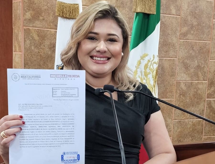 PIDE DIPUTADA MICHELLE TEJEDA AMPLIACIÓN DE LA RUTA DE TRANSPORTE VIOLETA EN LA ZONA ORIENTE DE MEXICALI