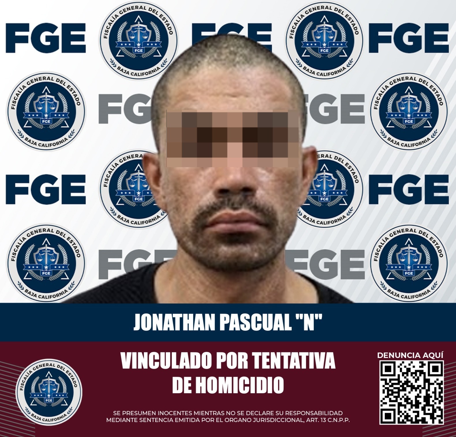 Obtiene FGE vinculación a proceso de un hombre por homicidio calificado con ventaja en grado de tentativa