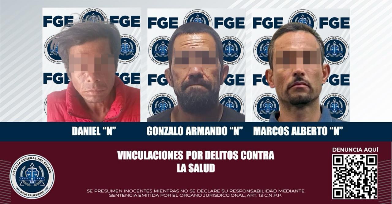 Tres implicados en narcomenudeo son vinculados a proceso penal