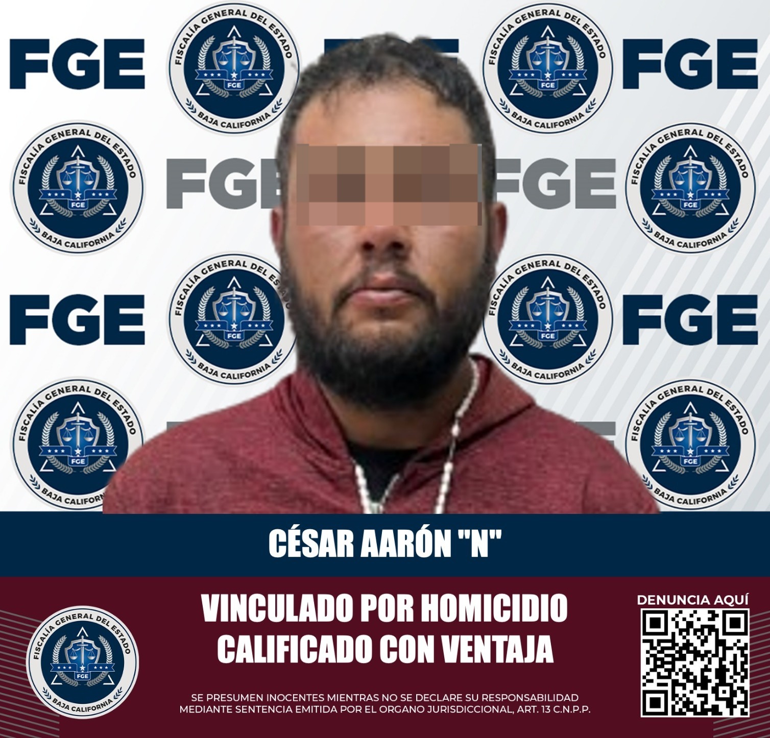 FGE obtiene vinculación a proceso de un hombre por homicidio calificado con ventaja