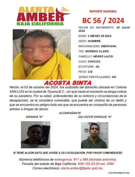 ALERTA AMBER BAJA CALIFORNIA