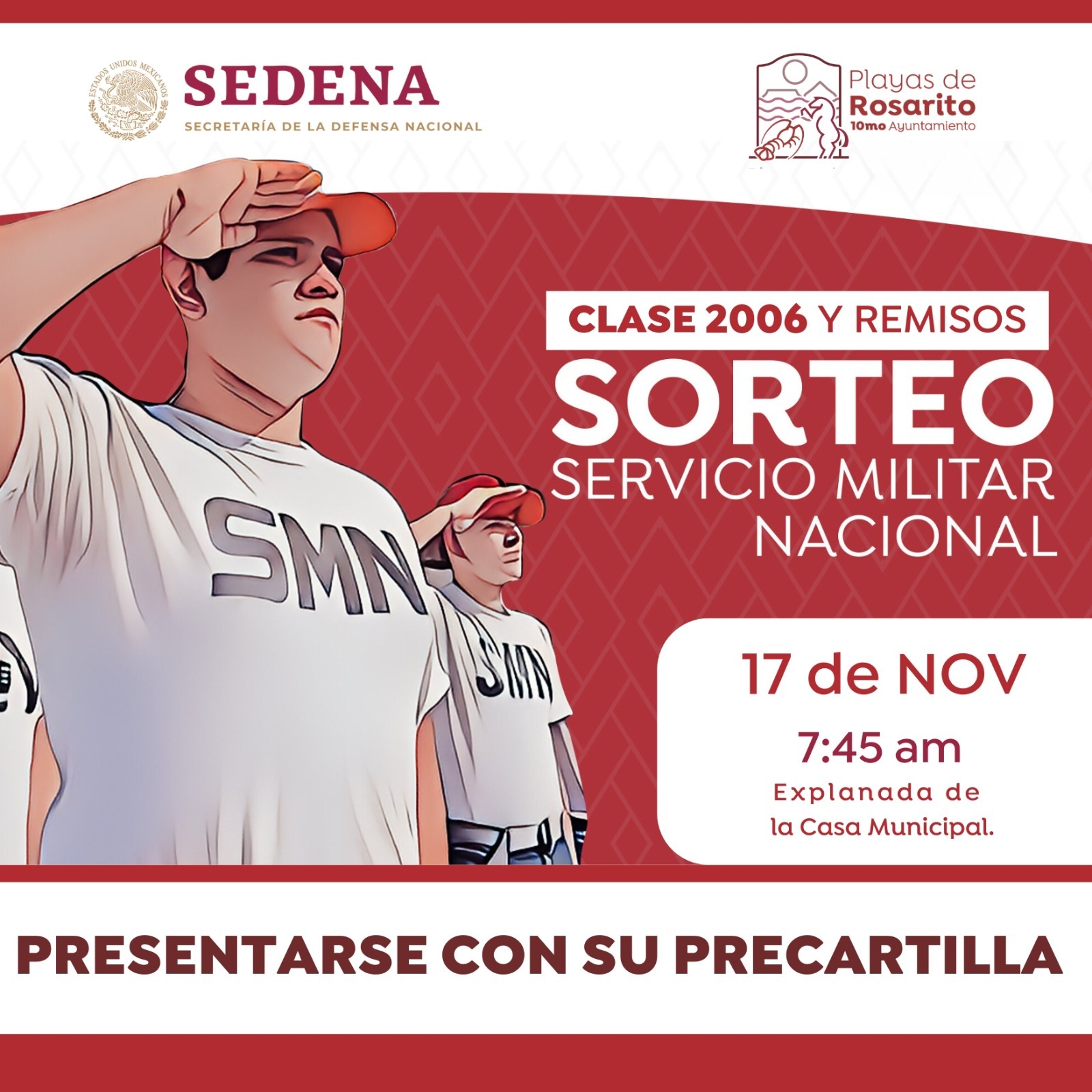 Gobierno de Rocío Adame Muñoz convoca al sorteo del servicio militar nacional el próximo domingo 17 de noviembre