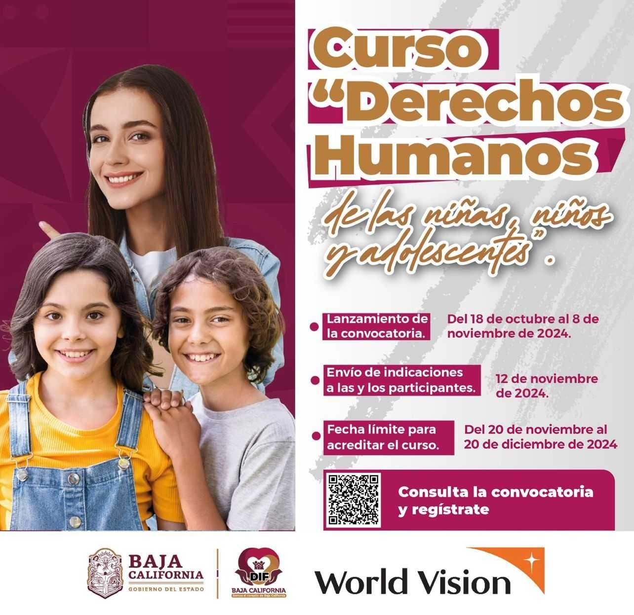 INVITA SISTEMA DIF BAJA CALIFORNIA A SERVIDORES PÚBLICOS PARA QUE SE INSCRIBAN EN EL CURSO “DERECHOS HUMANOS DE NIÑAS, NIÑOS Y ADOLESCENTES”