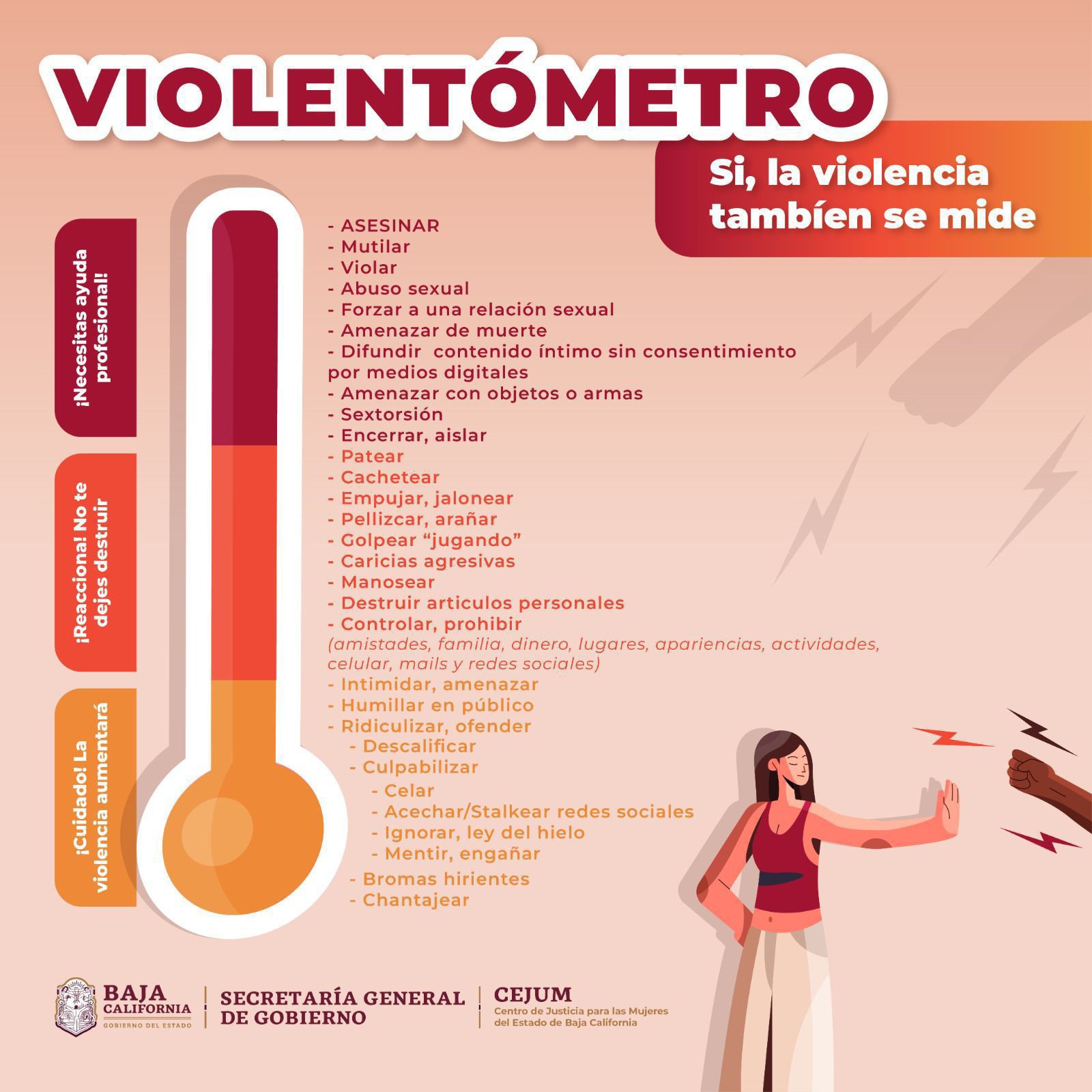 INVITA CEJUM A UTILIZAR EL VIOLENTÓMETRO PARA RECONOCER SEÑALES DE VIOLENCIA Y SOLICITAR AYUDA OPORTUNA