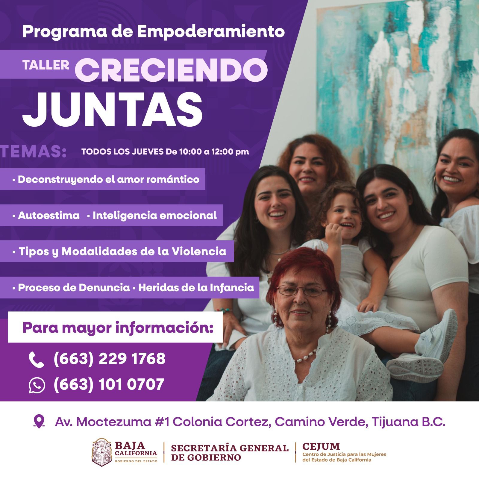 OFRECE CEJUM TALLERES PARA LA AUTONOMÍA Y EMPODERAMIENTO DE LAS MUJERES