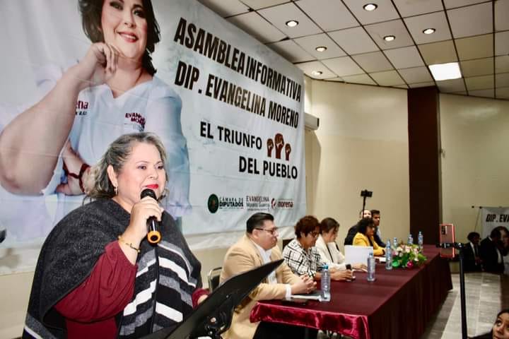 MIL PERSONAS CELEBRAN LA REFORMA JUDICIAL EN ASAMBLEA INFORMATIVA PROMOVIDA POR LA DIPUTADA EVANGELINA MORENO GUERRA