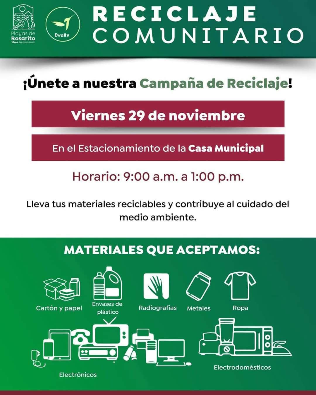 GOBIERNO DE ROCIO ADAME INVITA A LA CAMPAÑA DE RECICLAJE