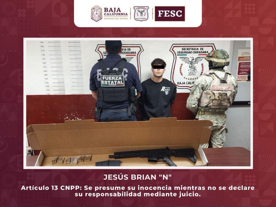 Detienen FESC y defensa a hombre armado en la zona del Valle de Mexicali