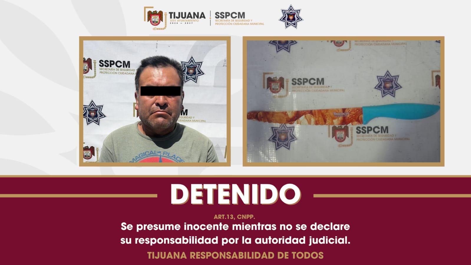 Arrestan elementos de la SSPCM a un hombre por presunto intento de agredir a una persona con discapacidad