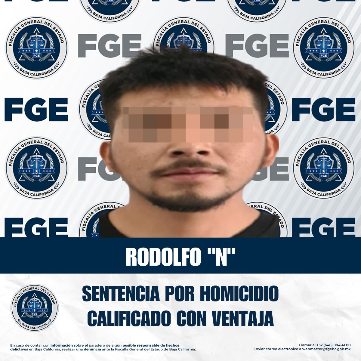 Obtiene FGE sentencia de 20 años de prisión por homicidio calificado con ventaja